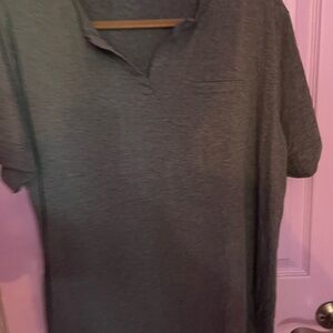 Men's Short-Sleeve Heathered Gray Polo-Style Shirt